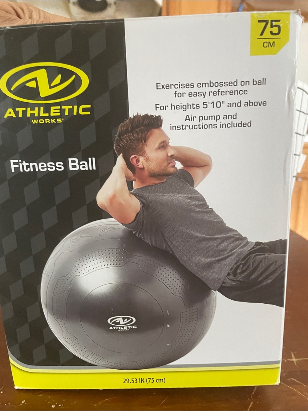 Athletic Works Gray Exercise Stability Ball with Embossed Grip